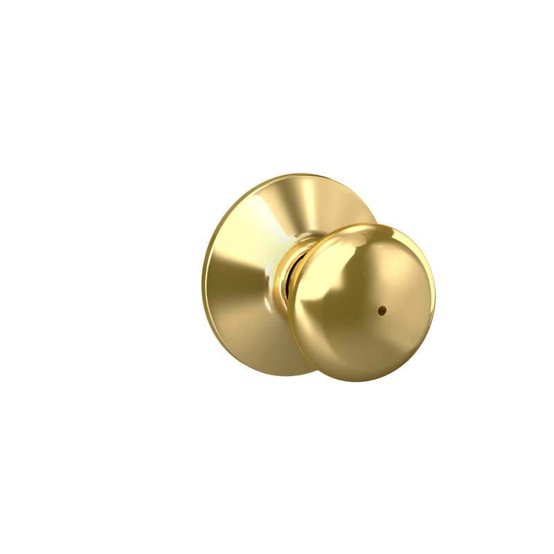 Plymouth Bed and Bath Knob, Bright Brass