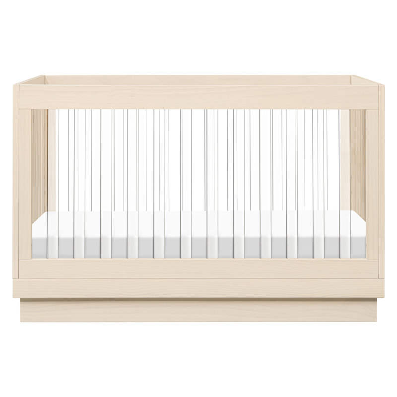 Washed Natural Pine and Acrylic 3-in-1 Convertible Crib