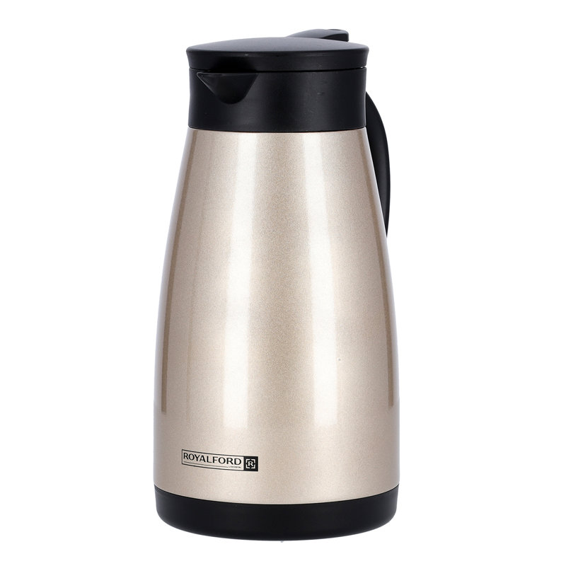 Royalford Coffee Pot Stainless Steel Thermal Carafe 1500ML/51 Oz , Gold, 1500 ML