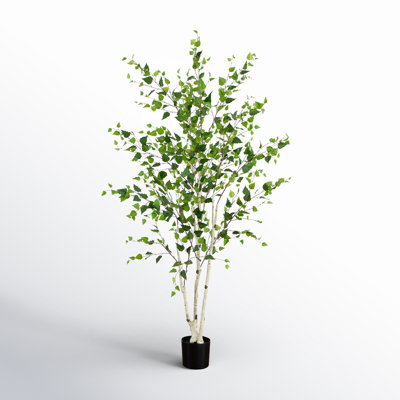 84'' Faux Birch Tree in Pot Liner