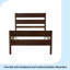 Lit simple avec tête et pied de lit, lit en bois d'hévéa-759760961