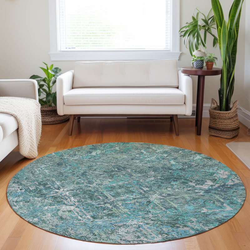 Tapis sauge de qualité supérieure Prisco, Rond 8 pi