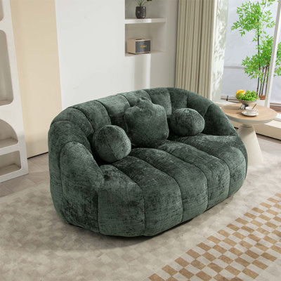 Canapé à billes à dossier haut durable, chaise longue confortable pour adultes et enfants, intérieur et extérieur, revêtement en chenille douce