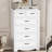 6-Drawer Dresser, 46" Tall MDF Chest of Drawers with Deep Storage, Modern TV Stand & Storage Organizer with Metal Handles for Bedroom & Living Room, White-1563534624