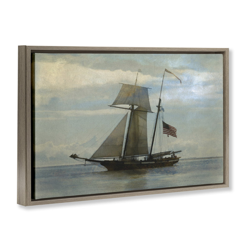  Bateau flottant classique avec toile flottante encadrée de drapeau par Graffi *ee Studios, Cadre flottant orme Montalcino