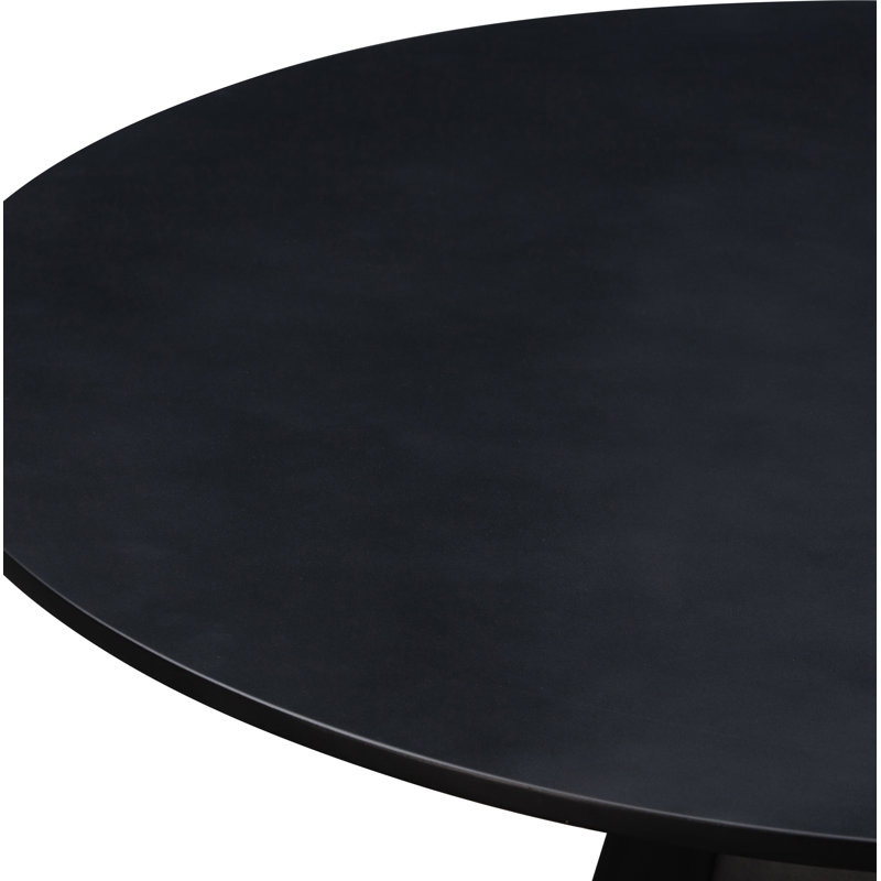 Outdoor Round Dining Table, Black