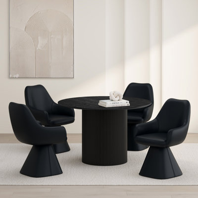 Ensemble de salle à manger 5 pièces - Table noire avec chaise noire