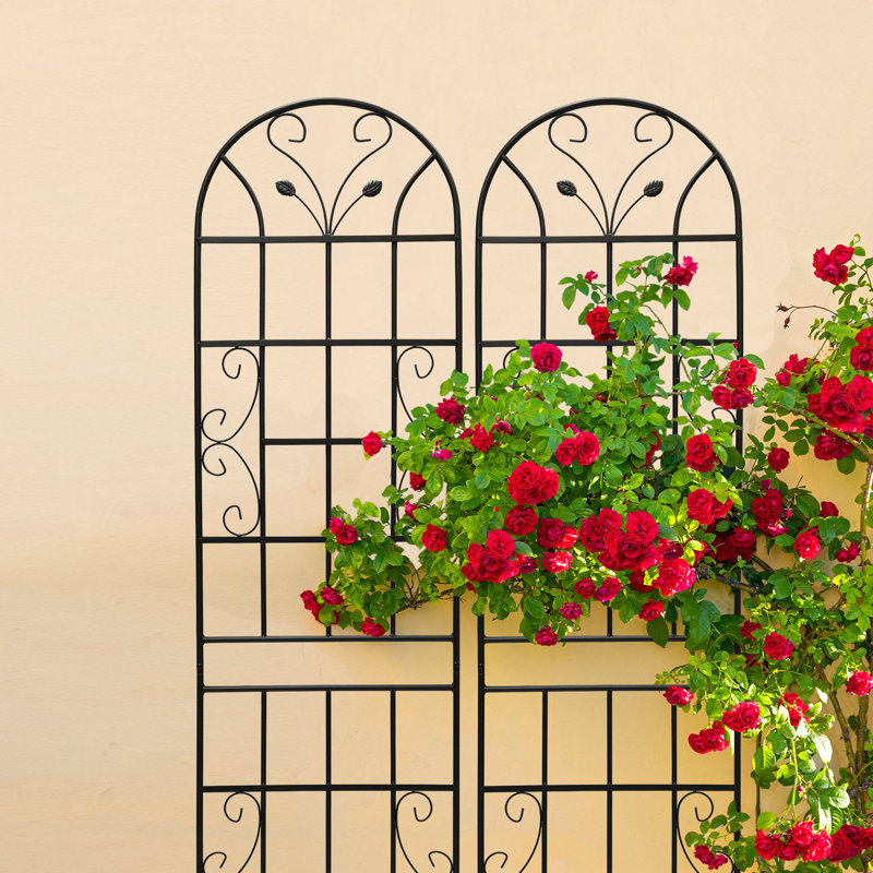 Treillis de jardin antirouille 86,7 po x 19,7 po, métal pour l'extérieur, noir, facile à installer, et treillis robuste 19,7 po, rouille à assembler, polyvalent