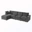 4-Seater Sectional Sofa with Ottoman and 1 Pillow-133675016-133675019-133675020