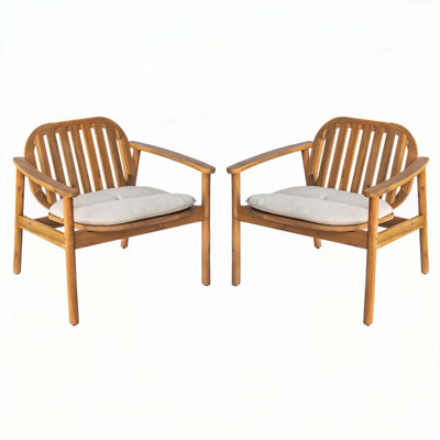Outdoor Patio Acacia Wood Patio Armchair