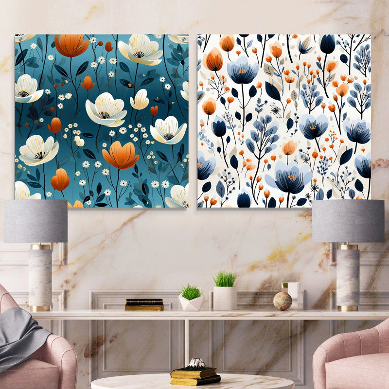 Ensemble de 2 art mural en verre Wilb Abraham, H 16 po x l 33 po