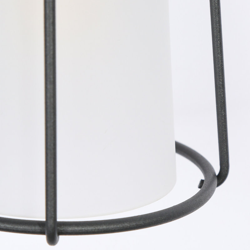Black 10.6''H Seeded Glass Outdoor Wall Lantern