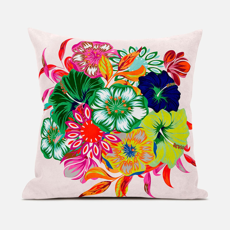 Housse et insert de coussin décoratif en polyester , 16 po x 16 po, Vert/jaune