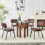 Ensemble Karoline 5 pièces avec table à manger ronde en verre et 4 chaises rembourrées-365414643