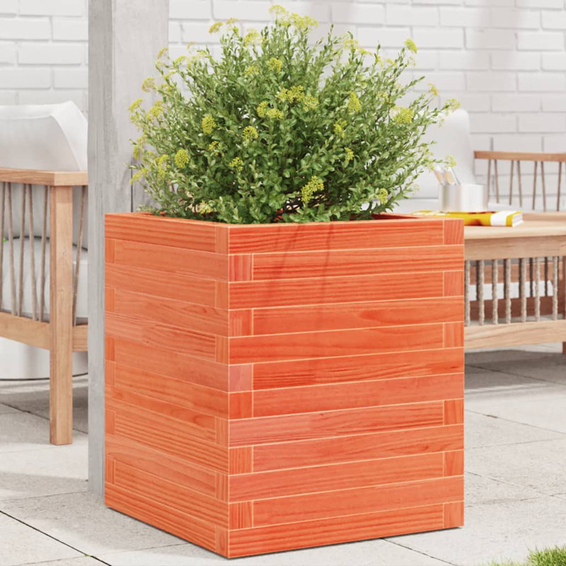 Bois de pin vidaXL, Brun cire, H 18,1 po x l 15,7 po x P 15,7 po