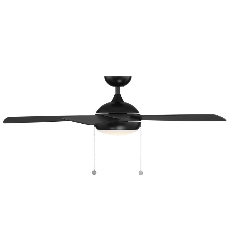 52'' Ceiling Fan with LED Lights, Matte Black