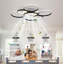 Ventilateur de plafond encastrable moderne à moteur à courant continu et à profil bas de 41 pouces à 6 vitesses avec lumière DEL à intensité variable, noir mat