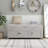 Storage Bench With 3 Shutter-Shaped Doors, Shoe Bench With Removable Cushion And Hidden Storage Space (Gray Wash)-1806912131