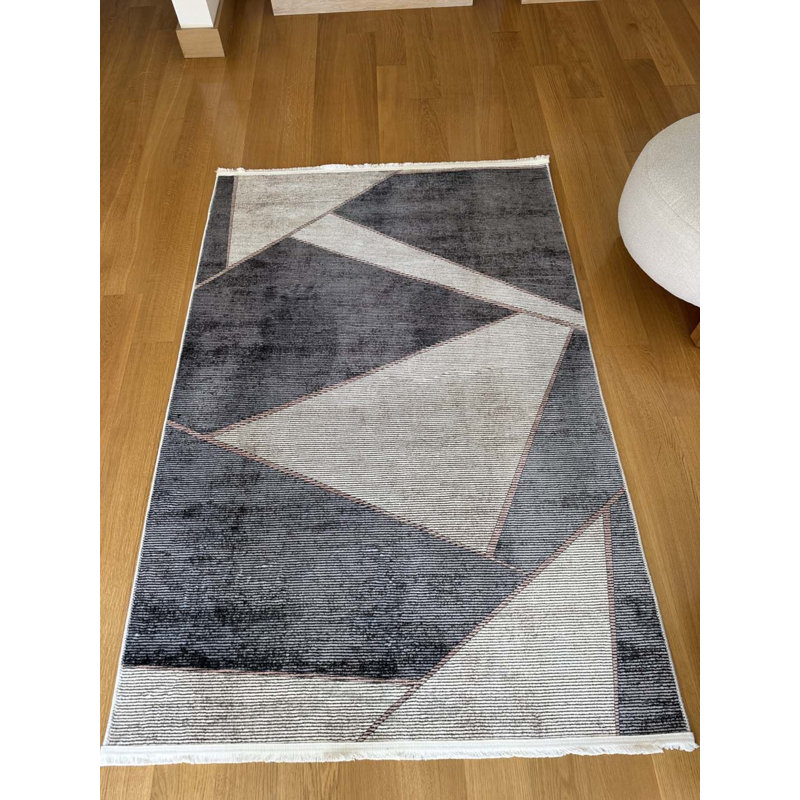 Tapis en coton avec envers antidérapant Lanney, Rectangle 2 pi 7 po x 14 pi 9 po