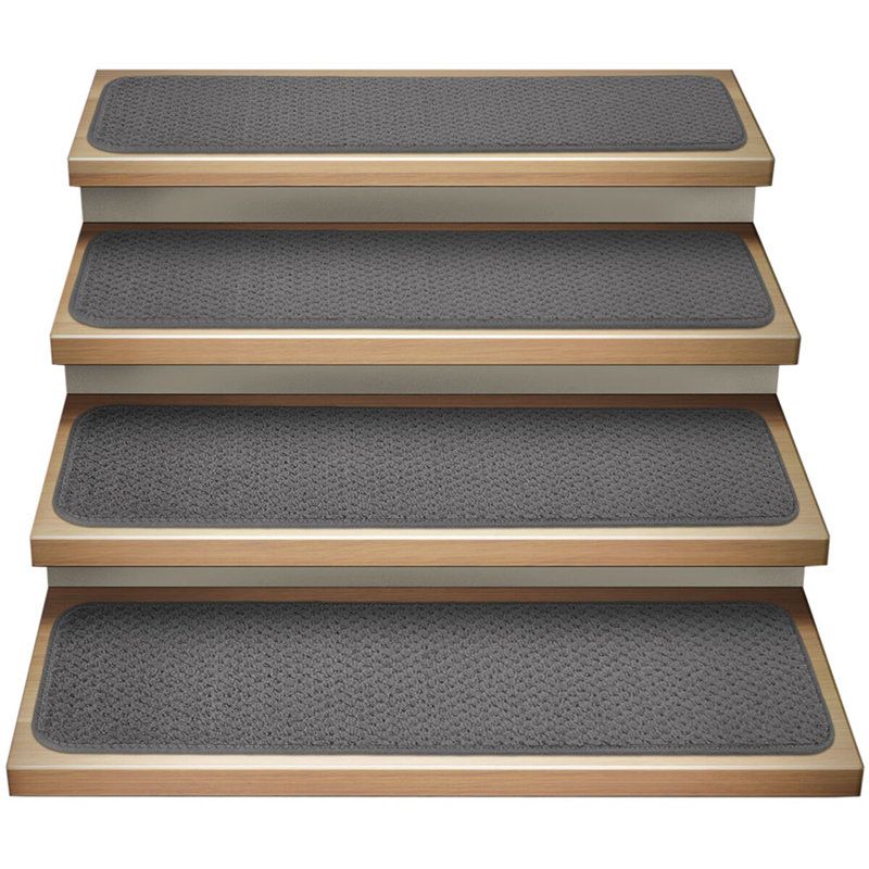 Tapis d'escalier gris, Rectangle 8 po x 2 pi 6 po, gris