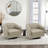 Applewold Upholstered Light Brown Cotton Blend Swivel Barrel Chair with Solid Wood Base-1684772857