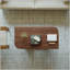 Table basse Mid-Century moderne en éventail avec tablette de rangement inférieure, finition grain de bois de noyer, assemblage facile pour les grands espaces