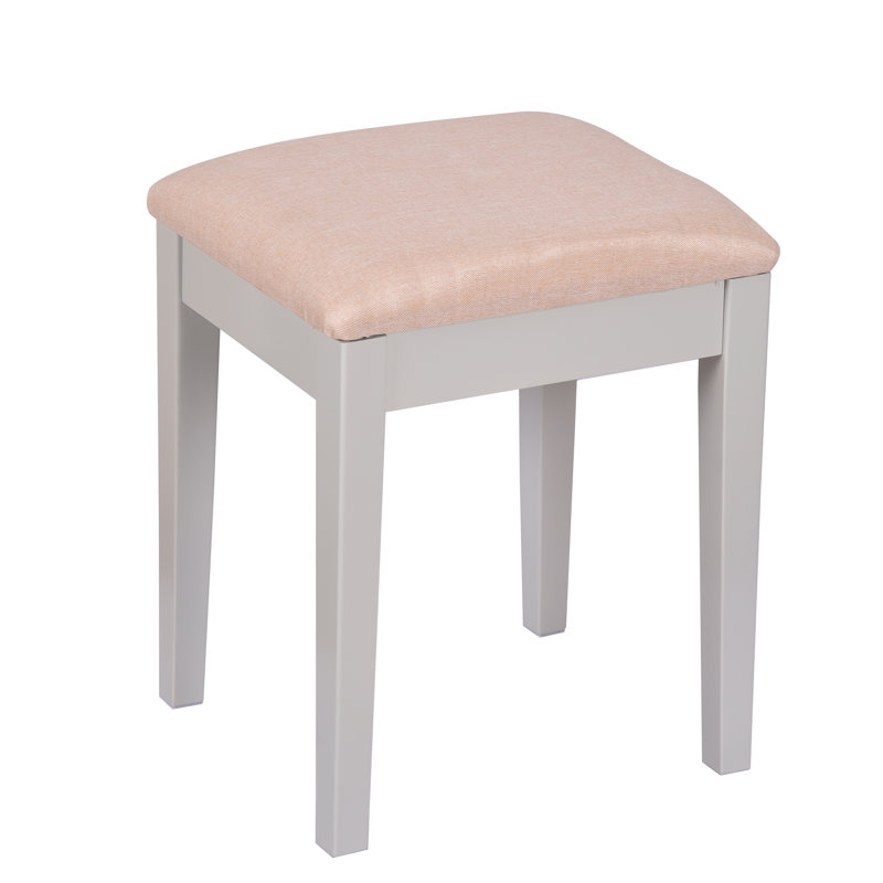 Manufactured Wood Accent Stool, Linen, Beige