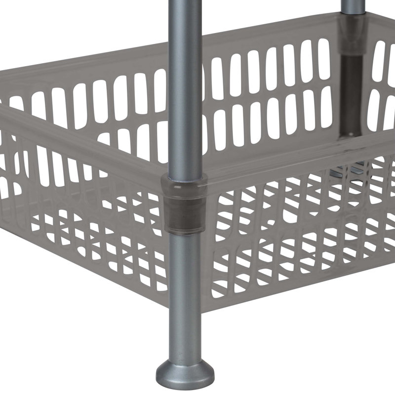 Edder 15.55'' W Plastic Shelving Unit, Grey