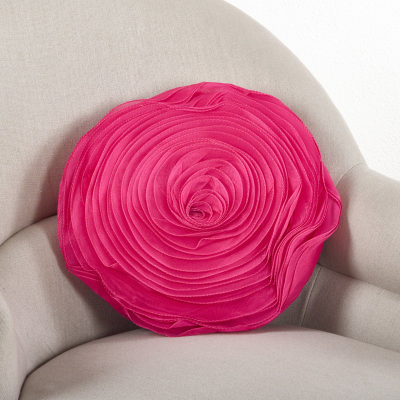 Coussin et housse de coussin fantaisie, Fuchsia, H 16 po x l 16 po