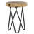 Ameyia 12 in. Round Wood and Metal End Table