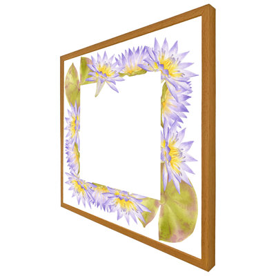 Atef Gold & Purple Flowers 1 Piece Single Picture Frame Wall Art