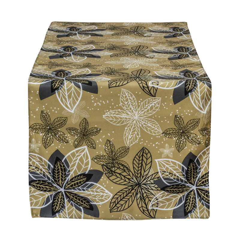 Chemin de table poinsettia print Vinci, Or, L 70 po x l 19 po