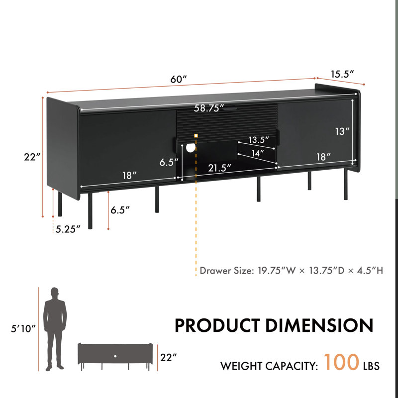 Tulle 60" Wide Tv Console