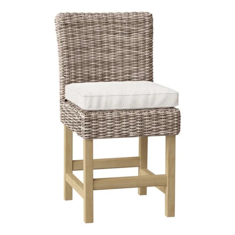 Sag Harbor Stool with Solid Wood Frame, Sag Harbor Oyster