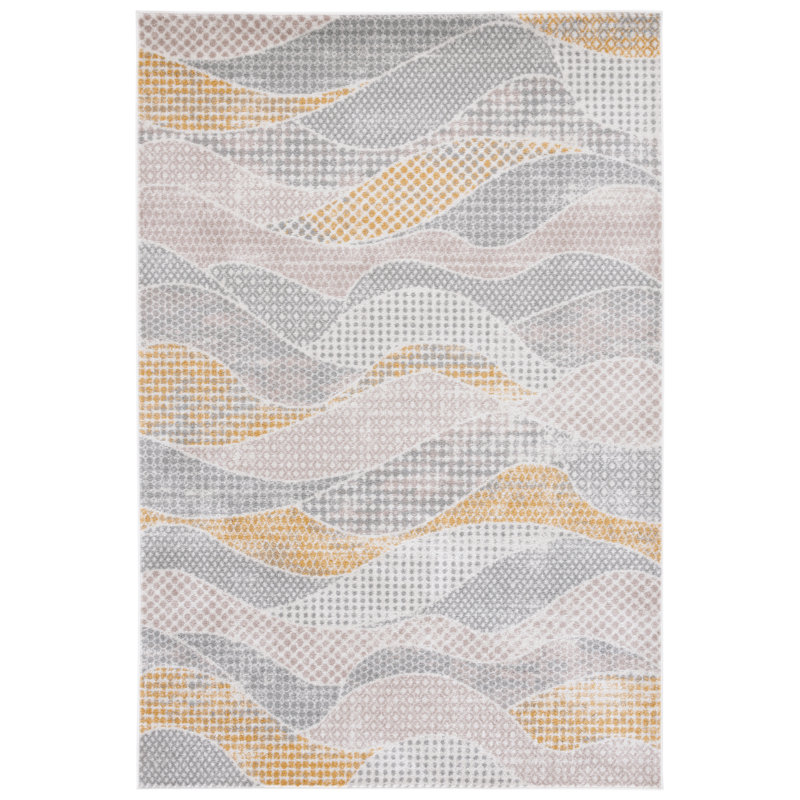 Pearsons 514 Area Rug In Gray/Beige/Gold, Rectangle 5'5" x 7'7"