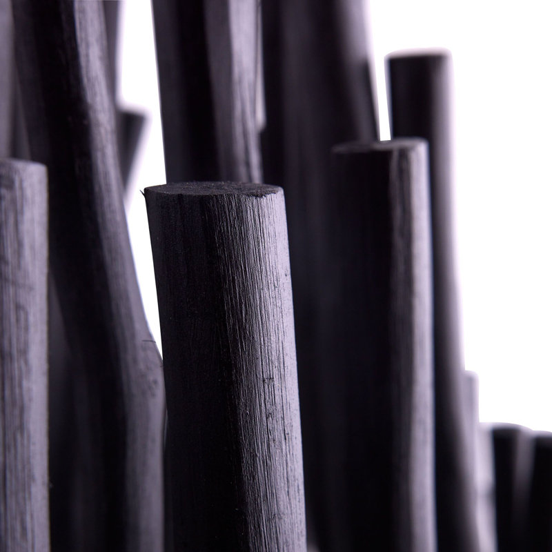 Tilda Chandelier, 38" H x 36" W x 36" D, Black Stained Wood