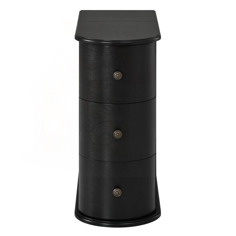 Table de bout avec porte-gobelet dissimulé et station de charge, Black, Black, Black
