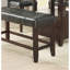 Banc à hauteur de comptoir pour la salle à manger - Siège rembourré en similicuir noir avec base en bois robuste de style moderne-47036987