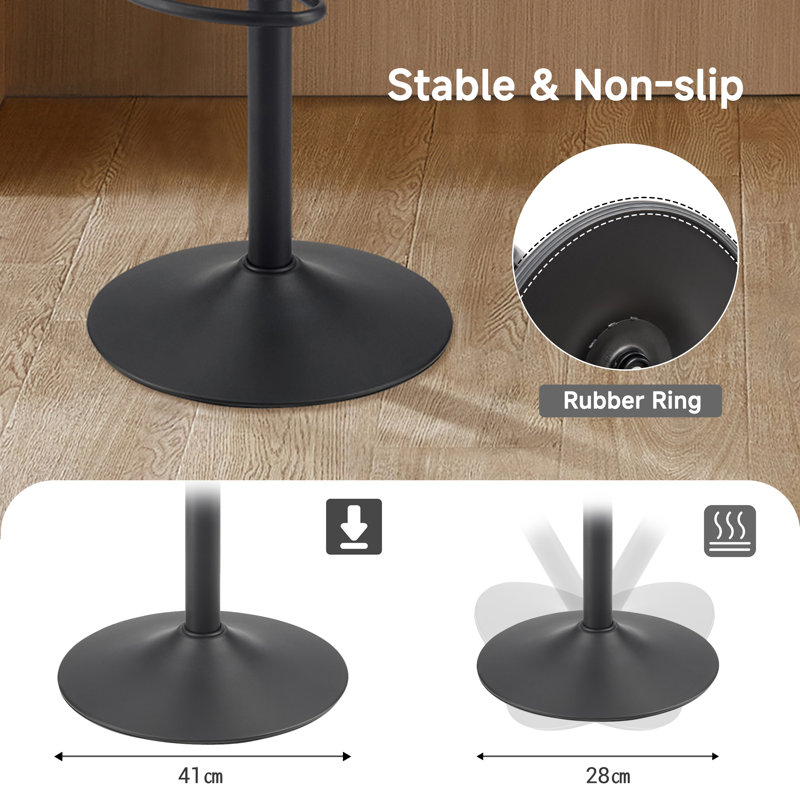Swivel Upholstered Adjustable Height Counter Stool with Metal Frame, Light Brown