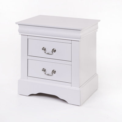 Elegant White Nightstand With Two Functional Drawers Stylish For A Fabulous Bedroom by Ivy Bronx