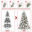 Arbre de Noël enneigé 5 pi avec branches en PVC, lumières DEL, base en métal pliable-1073830567