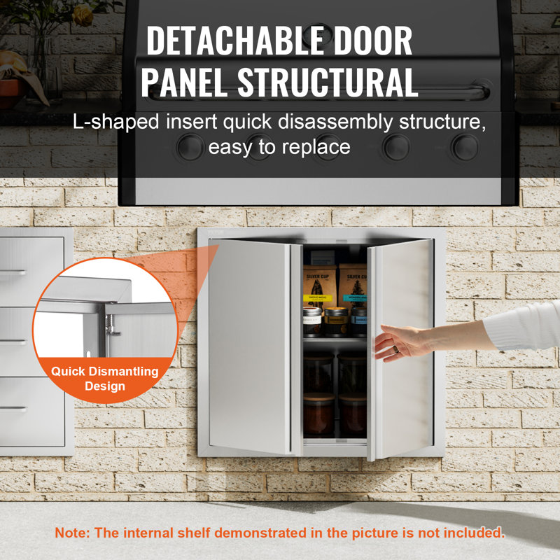 VEVOR 26x24 Inch BBQ Island Access Door Outdoor Kitchen Door Stainless Steel