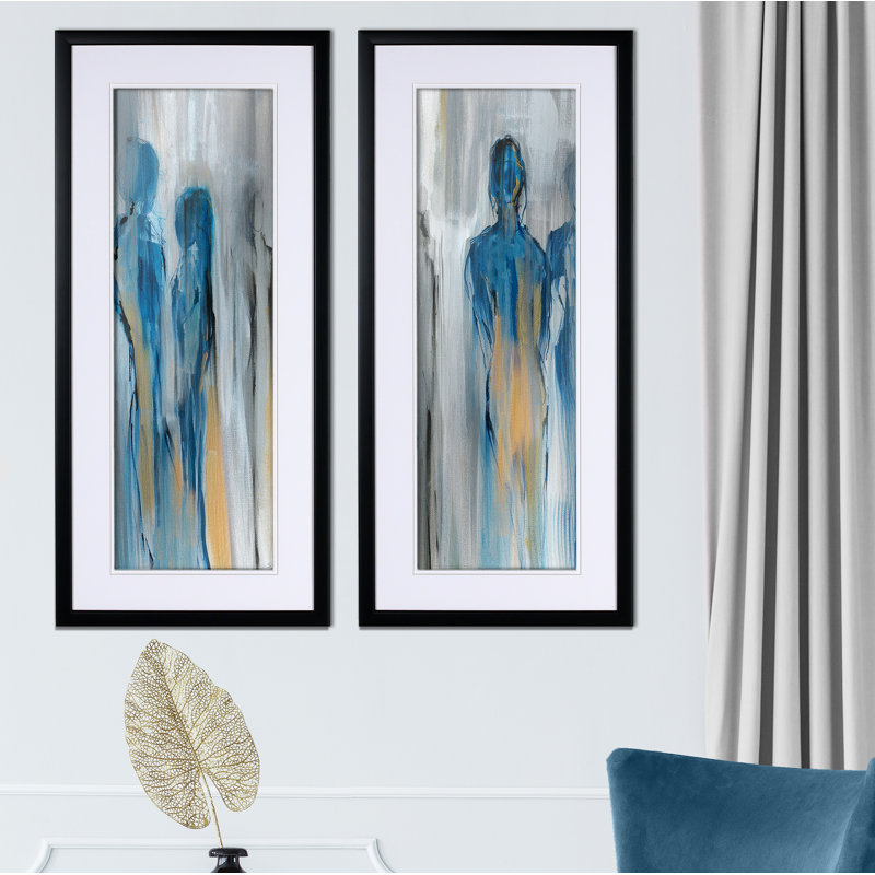 « juste une mémoire », ensemble de 2 reproductions de peintures à l’acrylique encadrées
