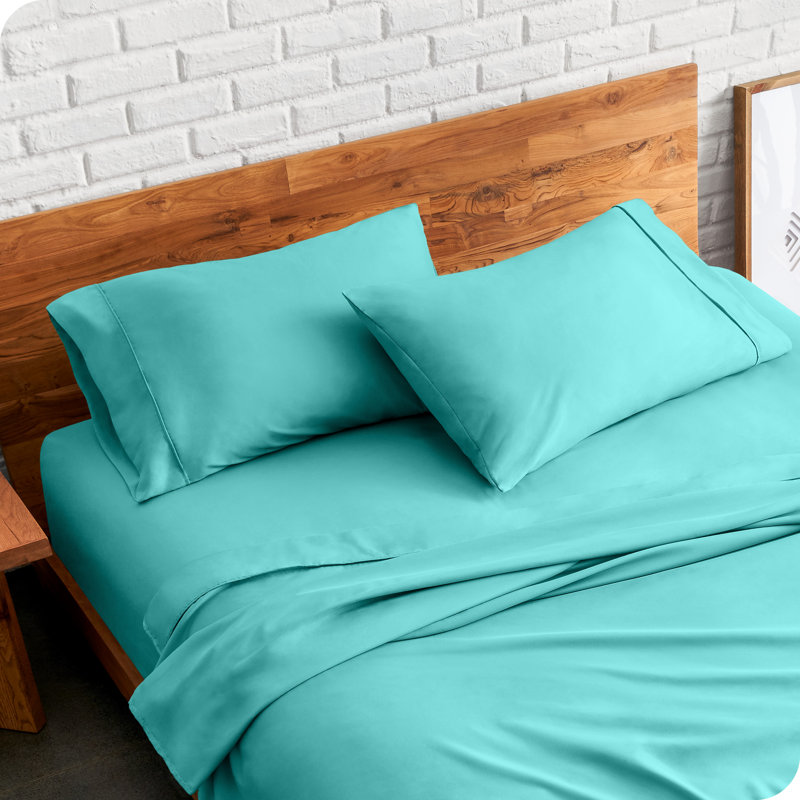 Soft Microfiber Pillowcase Set, 2 King Pillowcases, Turquoise