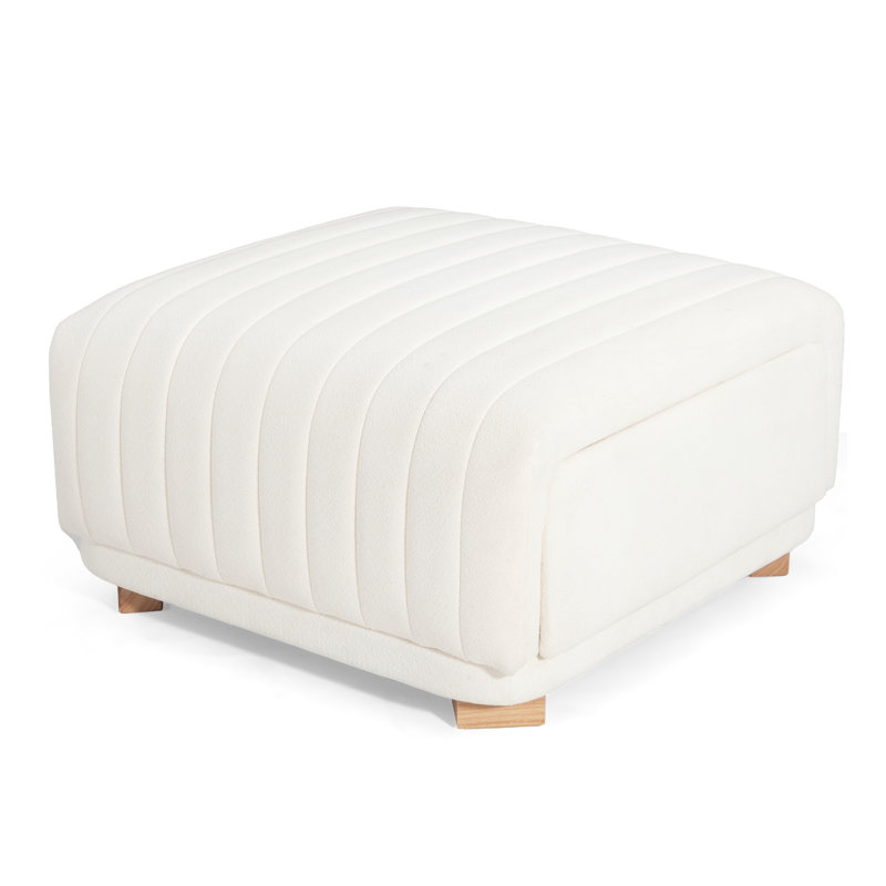 Degeorge 32" Wide Contemporary Channel Tufted Storage Ottoman With 2 Drawers