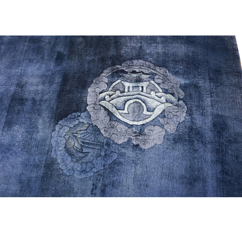 Tapis antique chinois noué - art déco