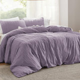 Bedsure Shabby Chic Striped Tufted Duvet Cover