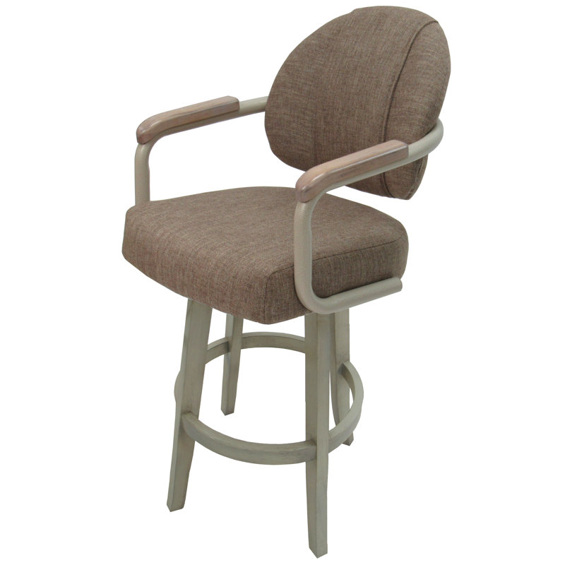 Comptoir pivotant, bar et très grand tabouret Koya, Beige, Beige océan, Très grand (siège d'une hauteur de 34 po)