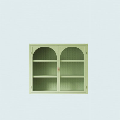 Jellisa 27.56" Kitchen Pantry Glass Doors Wall Cabinet by Hokku Designs