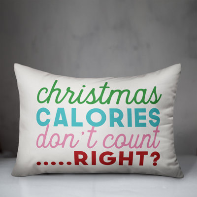  Christmas Calories Don't Count Right Lumbar Pillow